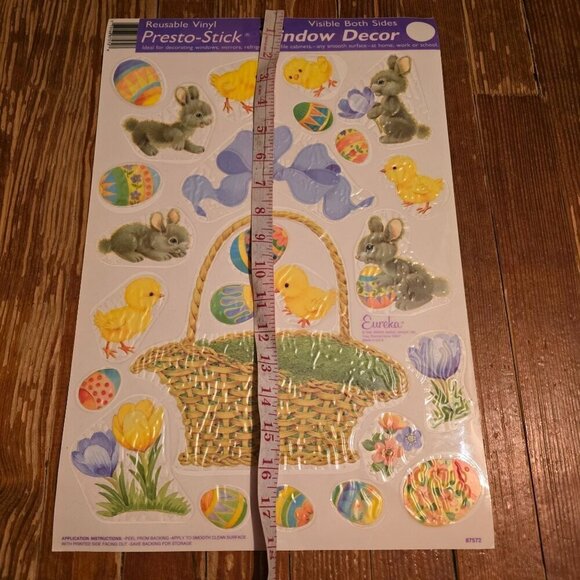 Vintage Eureka Easter Holiday Window Cling Decor Bunny Egg Chic - Picture 7 of 10